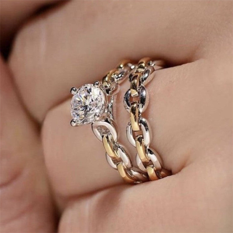 New Diamond Set Chain Ring Color Separation