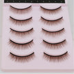 Factory wholesale Brown cross short nude makeup natural false eyelashes hard stem cotton thread stem can be OEM5 pair 024 Brown