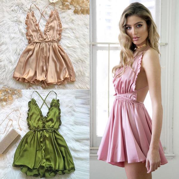 Sleepwear Style Jumpsuit Rompers Clubwear Playsuit Trousers 3 color