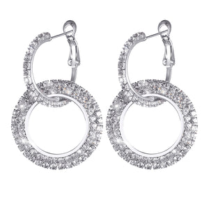 Popular Diamond Insert Crystal Ring Earrings and Earrings