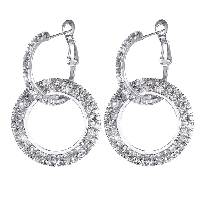 Popular Diamond Insert Crystal Ring Earrings and Earrings