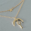 European And American Fashion Multi-layer Moon Necklace Retro
