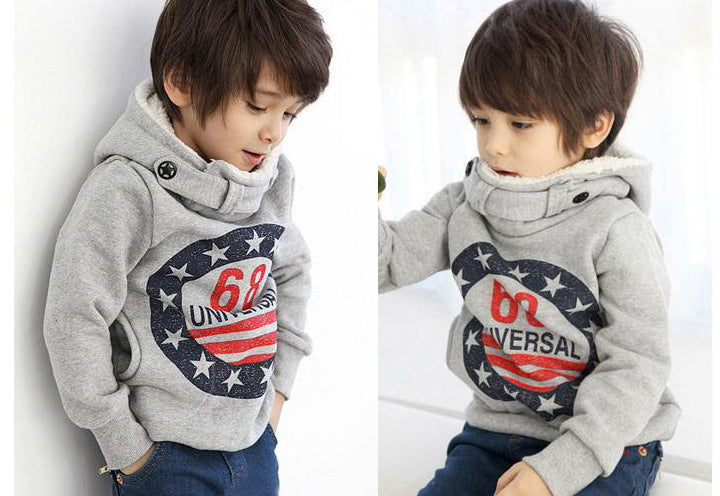 Fashion Kids Plus Cashmere Lamb Wool Hooded Sweater