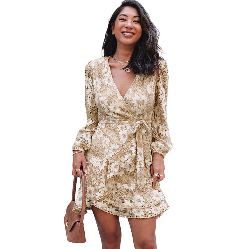 Women's Temperament Fashion Straps Lace Dress