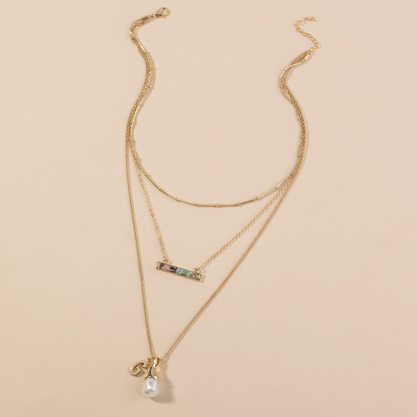 Simple Abalone Pearl Pendant Necklace Natural Abalone Shell Necklace Woman