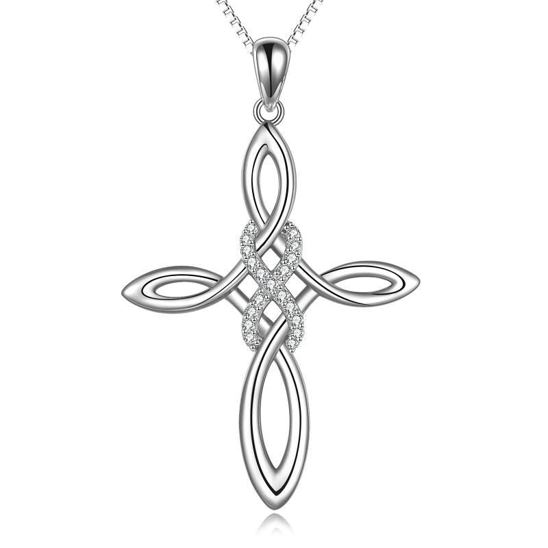 Sterling Silver Celtic Knot Cross Irish Infinity Cross Pendant Necklace Jewelry Gifts