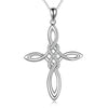 Sterling Silver Celtic Knot Cross Irish Infinity Cross Pendant Necklace Jewelry Gifts