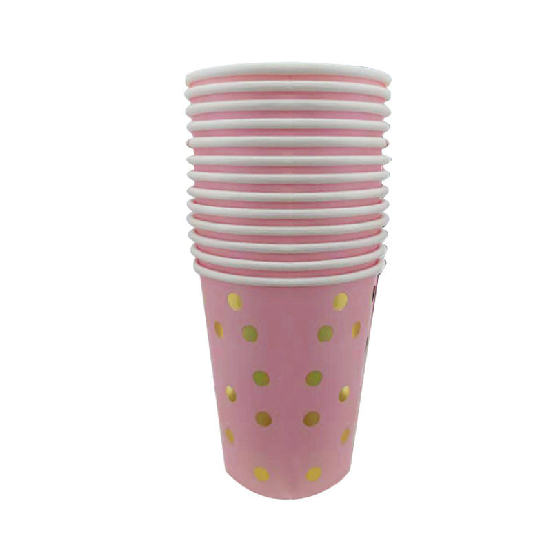 Bronzing Dot  Tableware Set Paper Cup Paper Plate