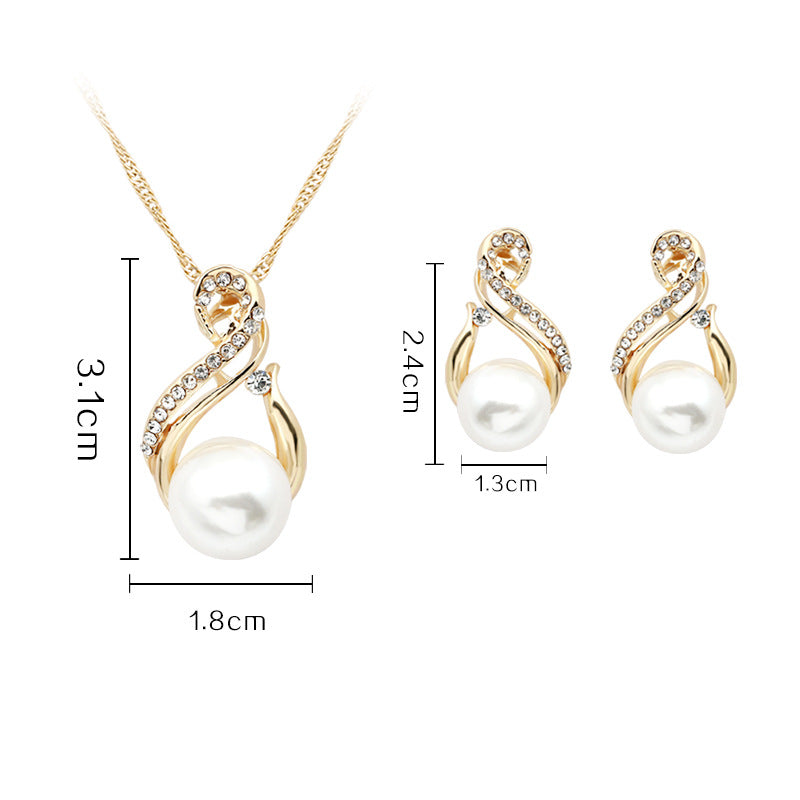 necklace, pearl necklace, earring set popular evening necklace, bride photography accessories