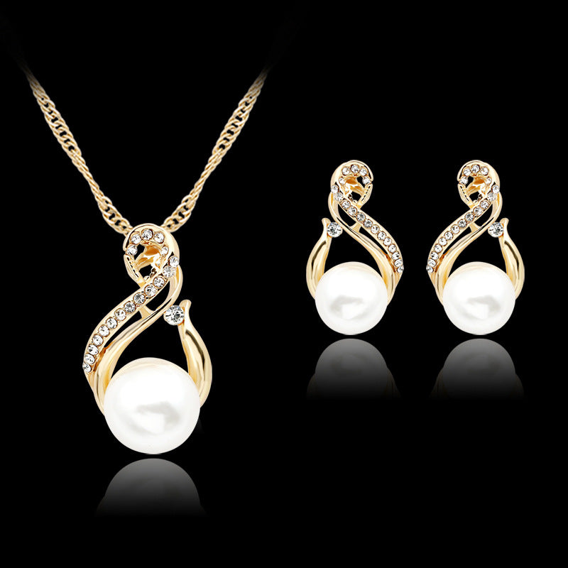 necklace, pearl necklace, earring set popular evening necklace, bride photography accessories
