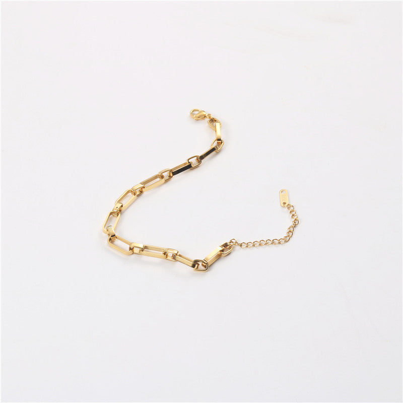 Thick chain exaggerated hollow simple bracelet