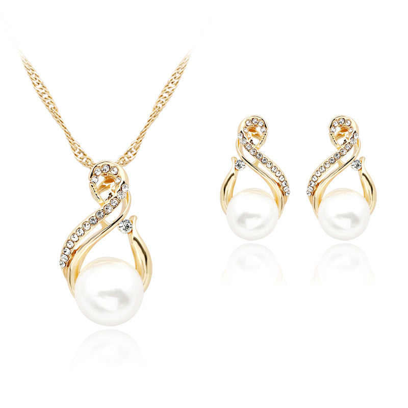necklace, pearl necklace, earring set popular evening necklace, bride photography accessories