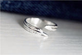Fashionable beautiful feather plain silver ring