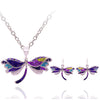 Dragonfly necklace earrings set