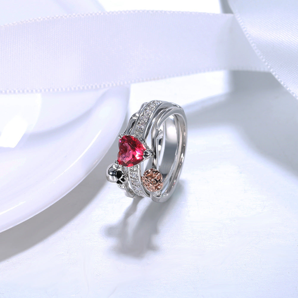 Skull zircon ring