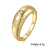 Geometric Pattern Copper Plated Real Gold All-match Ring