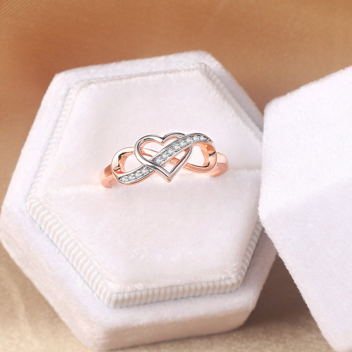 Electroplating Hollow Heart-shaped Infinite Ring Women