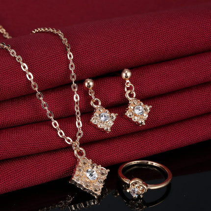 Alpcamers Diamond necklace, earring, ring, lady jewelry set