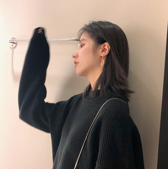 Simple matte gold irregular earrings