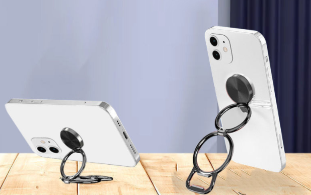 Compatible with Apple, Metal Mobile Phone Bracket Hidden Desktop Fold Ring Buckle Paste Portable Lift Tablet Ipad Lazy