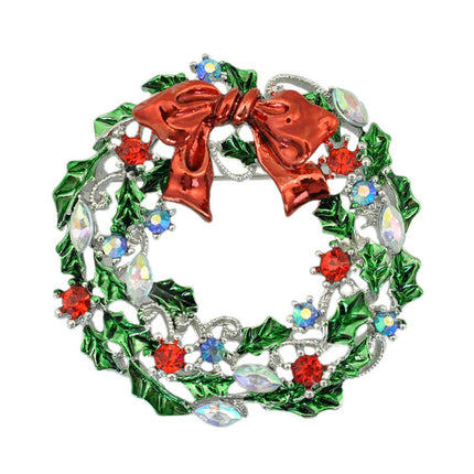 Bow tie wreath brooch