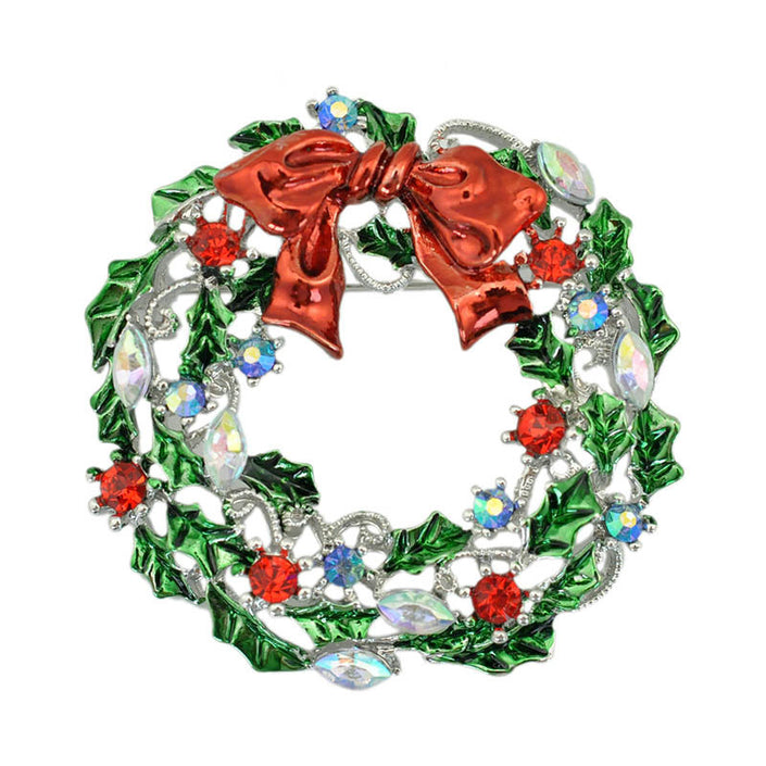 Bow tie wreath brooch