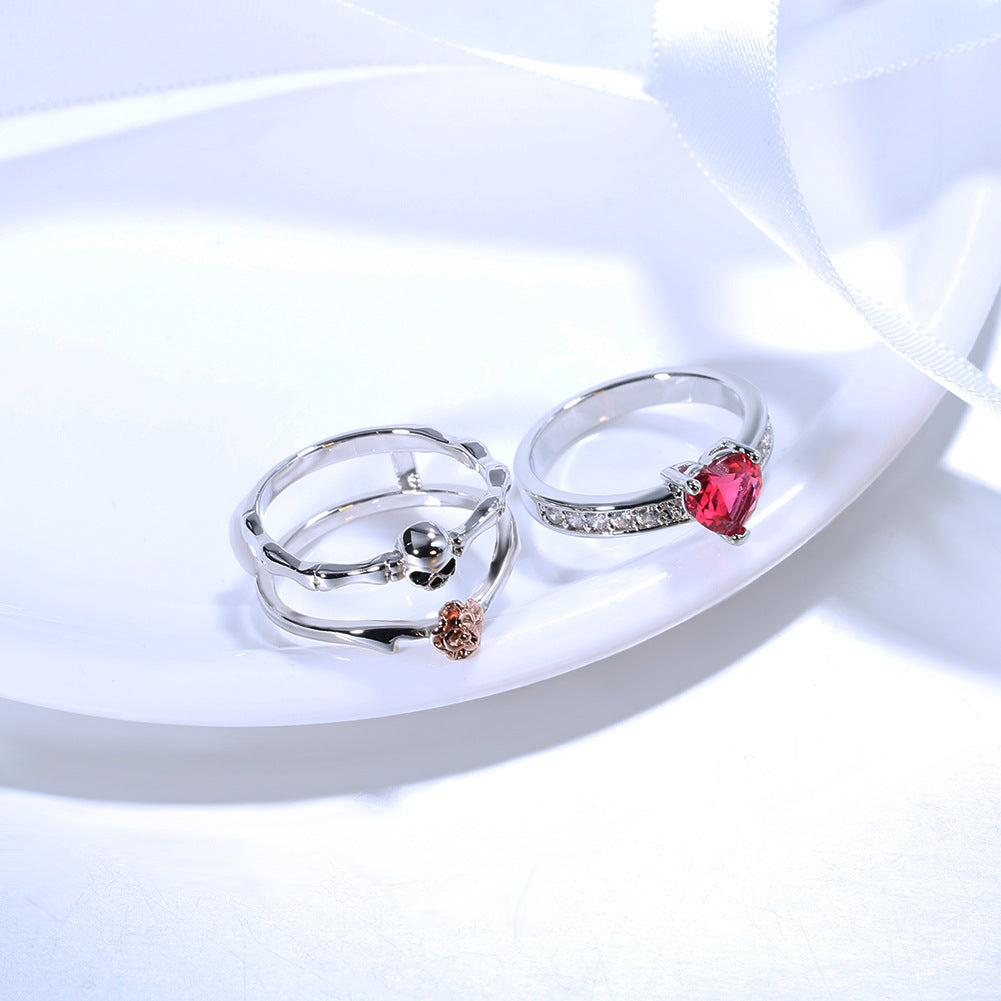 Skull zircon ring