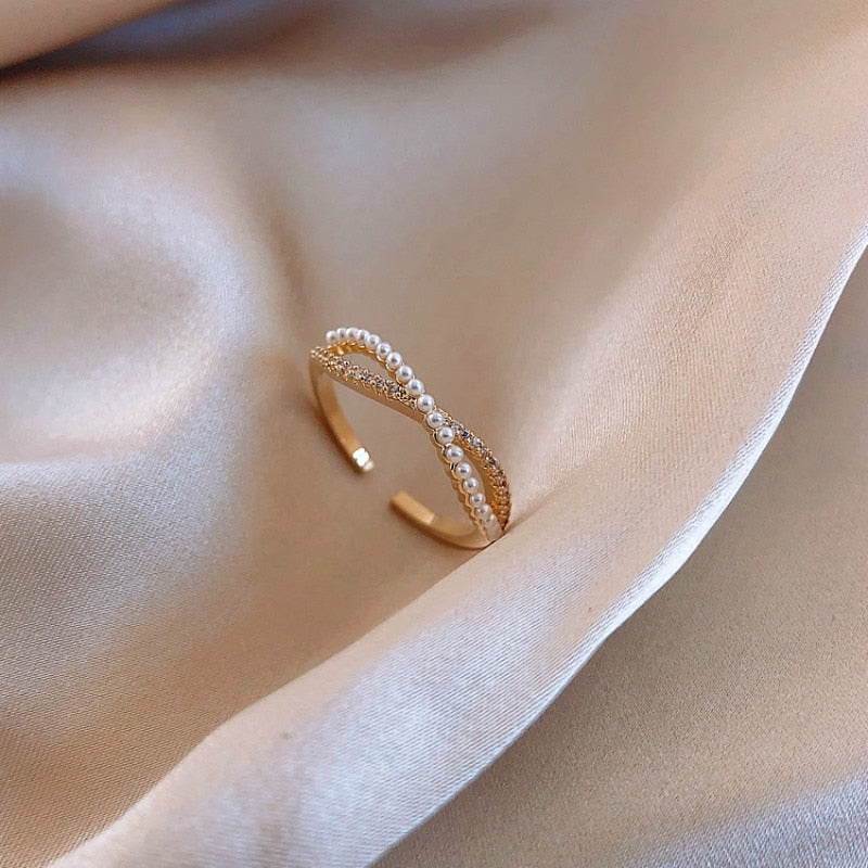 Japanese light luxury simple temperament index finger ring