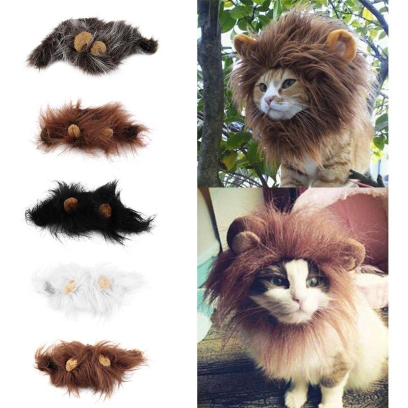 Funny Pet Hat For Small Dogs Cats Hat Emulation Lion Hair Costume