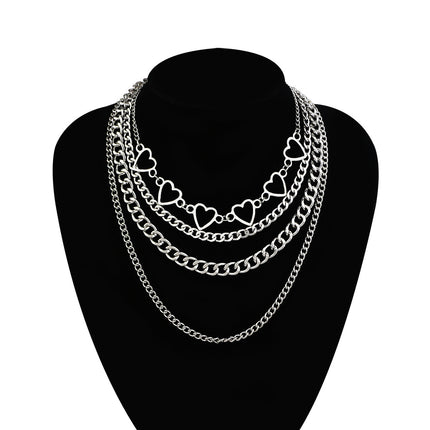 Sweater men and women chain multi-layer lock necklace