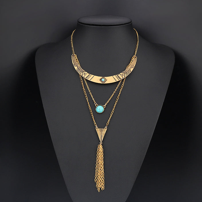 Tassel multilayer necklace