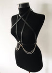 Fashion Personality Leather Chain Bra Accessories