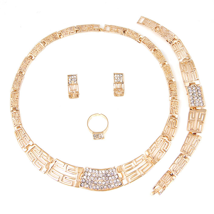 Necklace earrings four piece set
