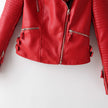 Irregular cuff motorcycle leather jacket