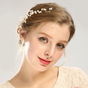 Photography Headgear Copper Wire Pearl Hair Comb Handmade