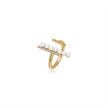 Design Ring Micro-set Zircon Hollow Square Pearl Ring