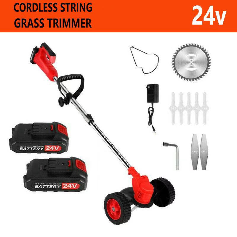 Electric Lawn Mower With Wheels Grass Trimmer Weeding Machine
