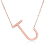 Fabulous Rose Gold Plated Stainless Steel Initial Letter Pendant Necklace