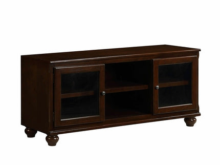 19' X 58' X 26' Walnut Wood Glass (TV Stand) TV Stand