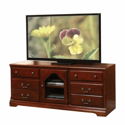 19' X 58' X 26' Walnut Wood Glass (TV Stand) TV Stand