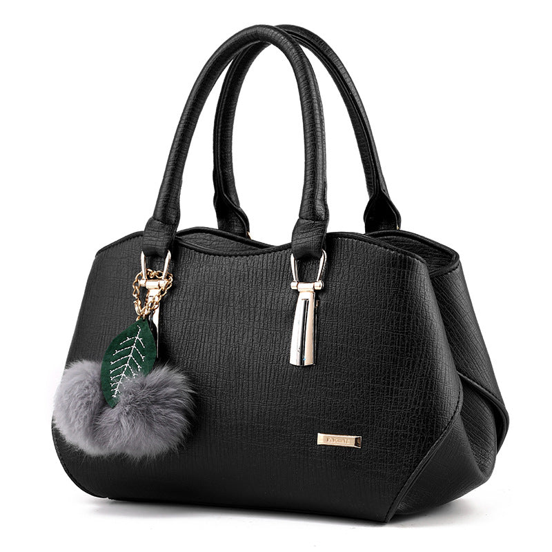 Alpscommerce new fashion handbags handbags leather bag and hang the hair ball single shoulder bag