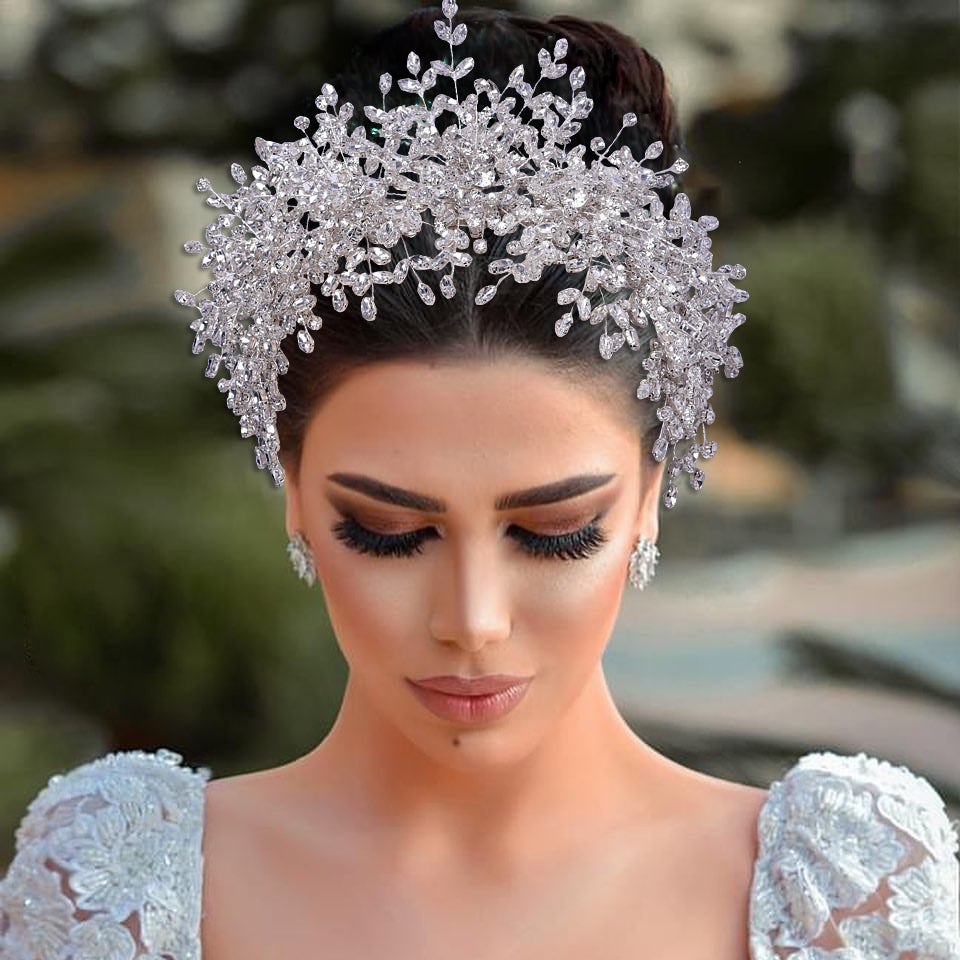 Alpscommerce Heavy Handmade Rhinestone Ice And Snow Queen Wedding Crown
