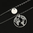 New women's wafer world map pendant necklace