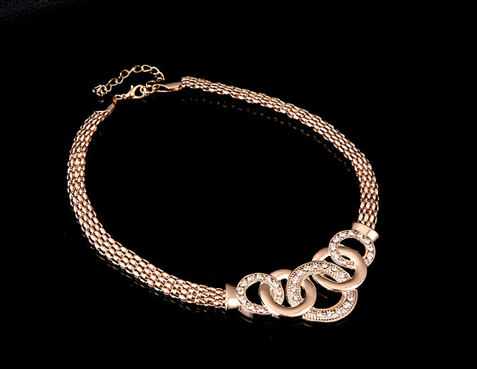Necklace Earrings Bracelet Ring Jewelry Set 18K Jewelry Four-piece Set