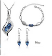 Crystal Earrings Necklace Bracelet Three-piece suit