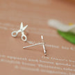 925 STERLING CUTE Small Scissors SILVER EARRINGS