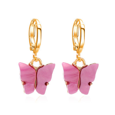 Women's Fashion Colorful Acrylic Butterfly Earrings