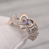 Love heart shaped two-tone ring