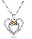 rhinestone heart-shaped bow necklace female sweater chain jewelry factory price direct sales