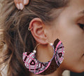 Handmade printed exaggerated earrings